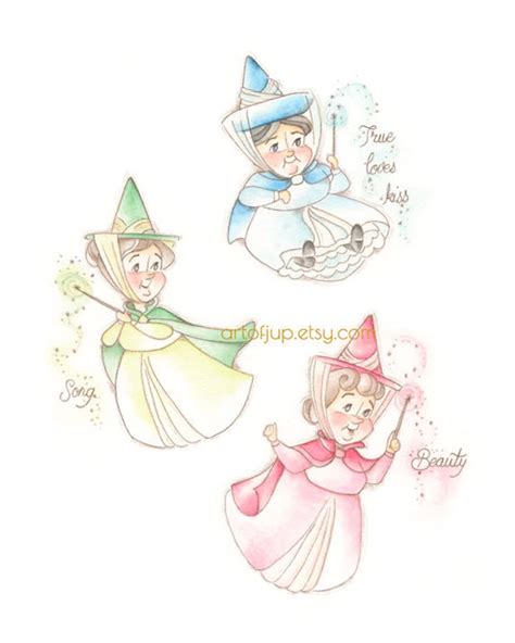 flora fauna and merryweather|3 fairies from sleeping beauty.